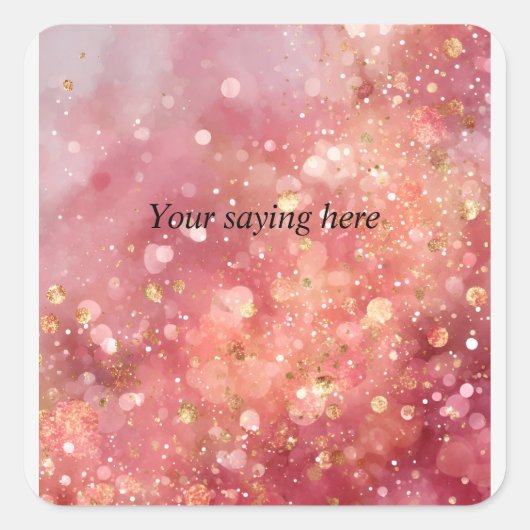 Autocollant Pailleté Rose et Or (Devant)