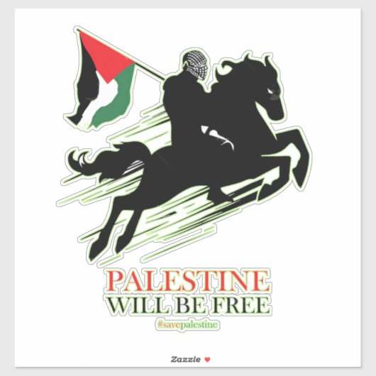 Autocollant Palestine, Décalage du drapeau palesti (Feuille)