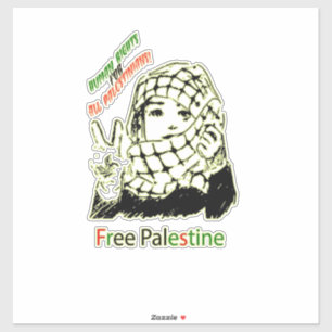 Autocollant Palestine, Drapeau palestinien, Gaza