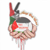 Autocollant Palestine, Drapeau palestinien, Gaza (Devant)