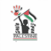 Autocollant Palestine, Drapeau palestinien, Gaza (Devant)