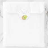 Autocollant panier d'hydrangeas personnalisé de re (Sac)