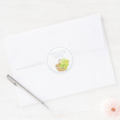 Autocollant panier d'hydrangeas personnalisé de re (Enveloppe)