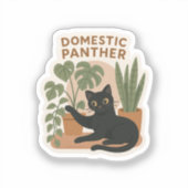 Autocollant Panther domestique | Chat noir avec Ho (Recto)