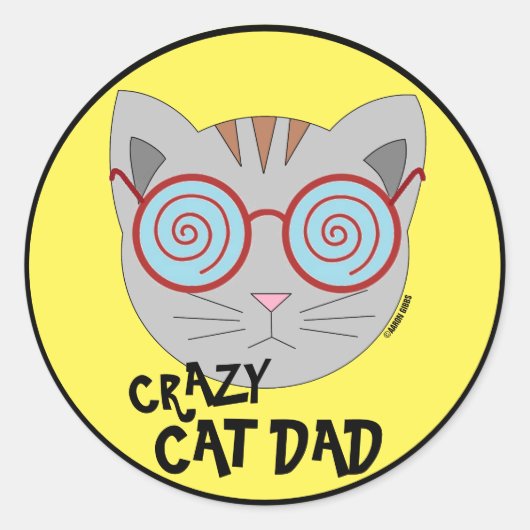 Autocollant Papa Chat Fou (Devant)