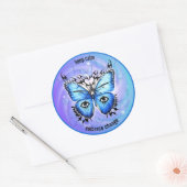 Autocollant papillon bleu abstrait éclectique (Enveloppe)