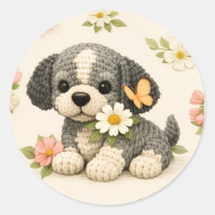 Autocollant papillon floral chiot mignon – Fantais