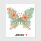 Autocollant Papillon Floral Pastel (Feuille)