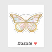 Autocollant papillon pailleté or mignon (Feuille)