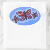 Autocollant papillon patriotique (Sac)