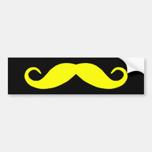 Autocollant pare-chocs à moustache jaune