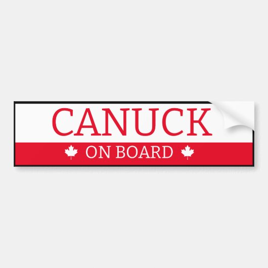 Autocollant pare-chocs - Canuck à bord (Devant)