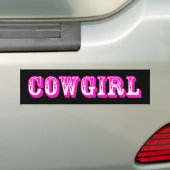 Autocollant pare-chocs "Cowgirl" (En voiture)