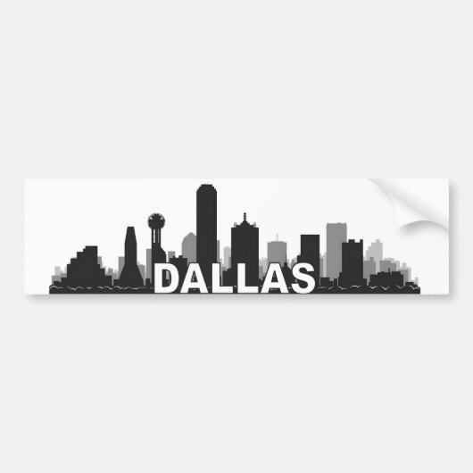 Autocollant pare-chocs Dallas Texas Skyline (Devant)