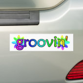 Autocollant pare-chocs Hippie Groovin (En voiture)
