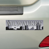 Autocollant pare-chocs Milwaukee Wisconsin Skyline (En voiture)