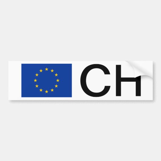 autocollant pare-chocs UE avec lettres de code pay (Devant)