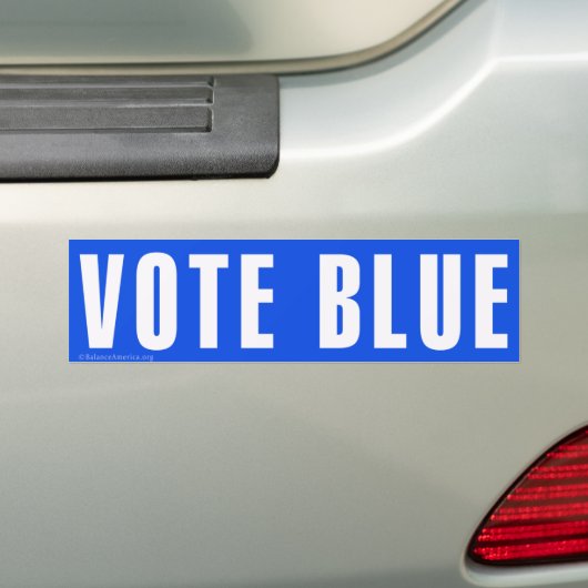 Autocollant pare-chocs 'VOTE BLUE' (En voiture)