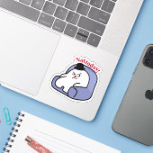Autocollant « Pas aujourd'hui » Lapin Mignon | Hum (Ordinateur portable avec iPhone)