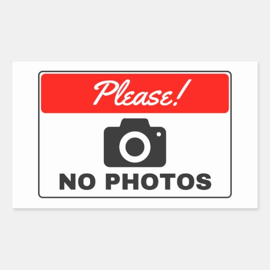 Autocollant Pas De Photos Svp (Devant)