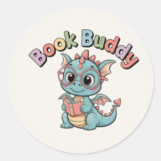 Autocollant Pastel Dragon Lecteur Book Buddy