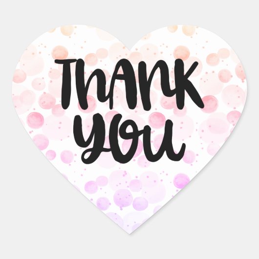 autocollant pastel Merci-coeur aquarelle (Devant)