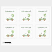 Autocollant Pastel Vert Voiture & Ballon (Feuille)