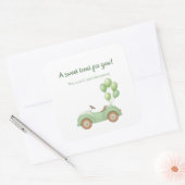 Autocollant Pastel Vert Voiture & Ballon (Enveloppe)