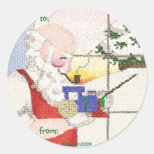 autocollant père Noël atelier