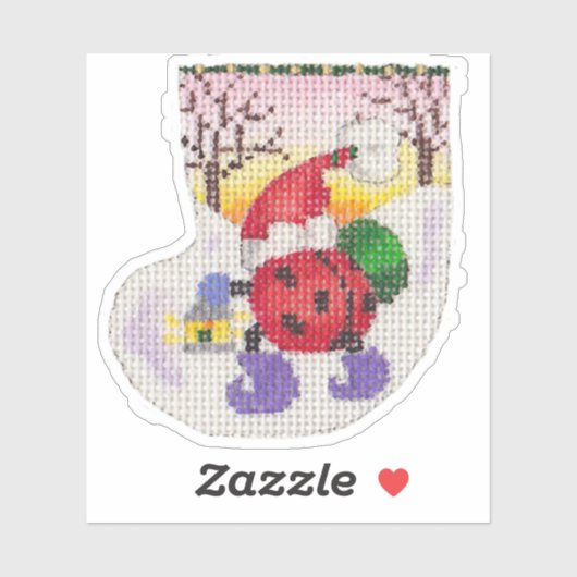 autocollant père Noël ladybug (Feuille)