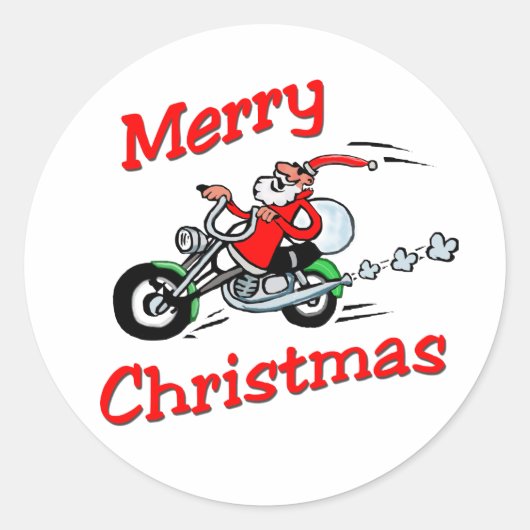 Autocollant Père Noël moto (Devant)