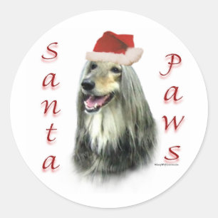 Autocollant Père Noël Paws afghan