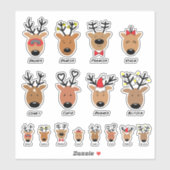 Autocollant père Noël Reindeer (Feuille)