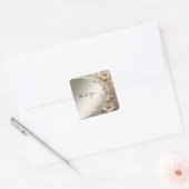 Autocollant Perles Fleurs Blanches Modernes (Enveloppe)
