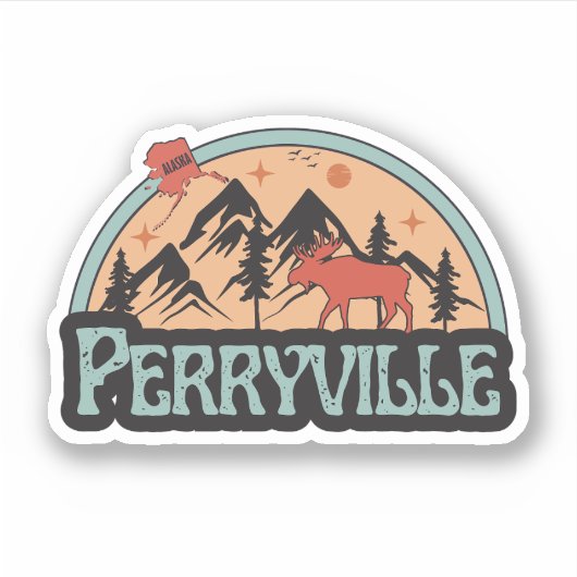 Autocollant Perryville, Alaska (Devant)