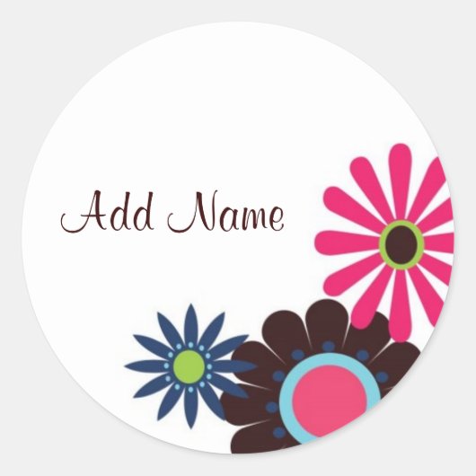 Autocollant personnalisable Fleurs (Devant)