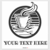 Autocollant personnalisable Grand logo de café tra (Feuille)