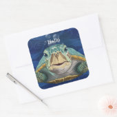 Autocollant personnalisable Hello Turtle (Enveloppe)