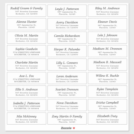 Autocollant personnalisable Mariage invité (Feuille)