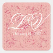 Autocollant personnalisable Monogramme Mariage en  (Devant)