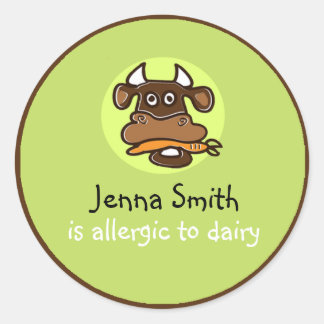Autocollant personnalisable pour allergie laitière