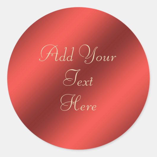 Autocollant personnalisable Red Faux Metallic Faux (Devant)