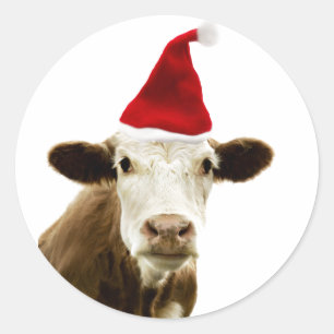 Autocollant personnalisable VACHE AVEC CHAPEAU DE