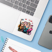 autocollant personnalisé (Ordinateur portable avec iPhone)