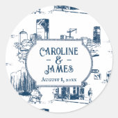 Autocollant personnalisé 3" mariage marine de Bost (Devant)