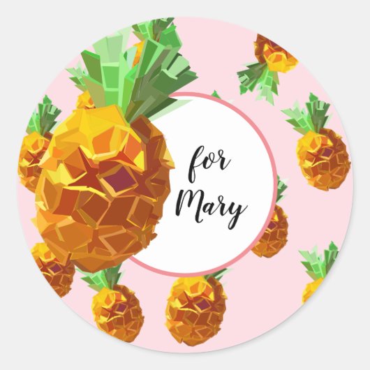 Autocollant personnalisé ananas (Devant)