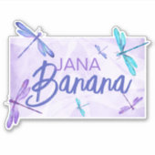 Autocollant personnalisé aux libellules bleues vio (Devant)