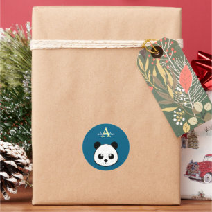 Autocollant personnalisé avec monogramme de panda
