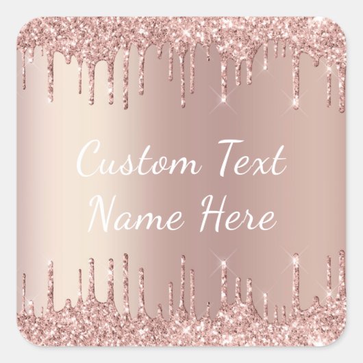 Autocollant personnalisé avec nom et texte paillet (Devant)