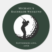 Autocollant personnalisé | Bachelor Golf Week-end (Devant)